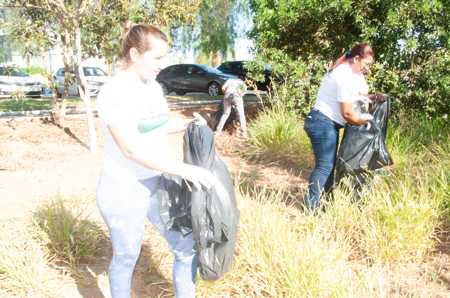 Ação de limpeza da nascente afluente do Córrego Traíra