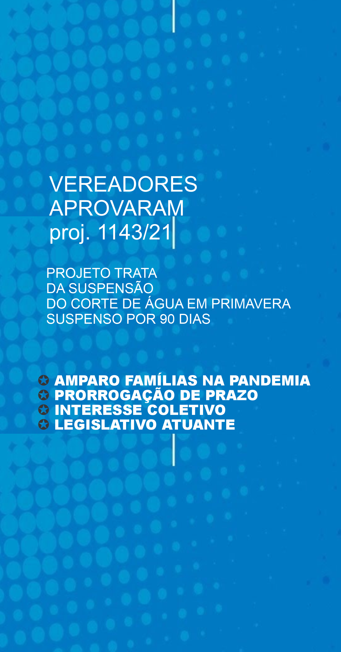 Vereadores aprovam projeto que suspende corte de água por 90 dias