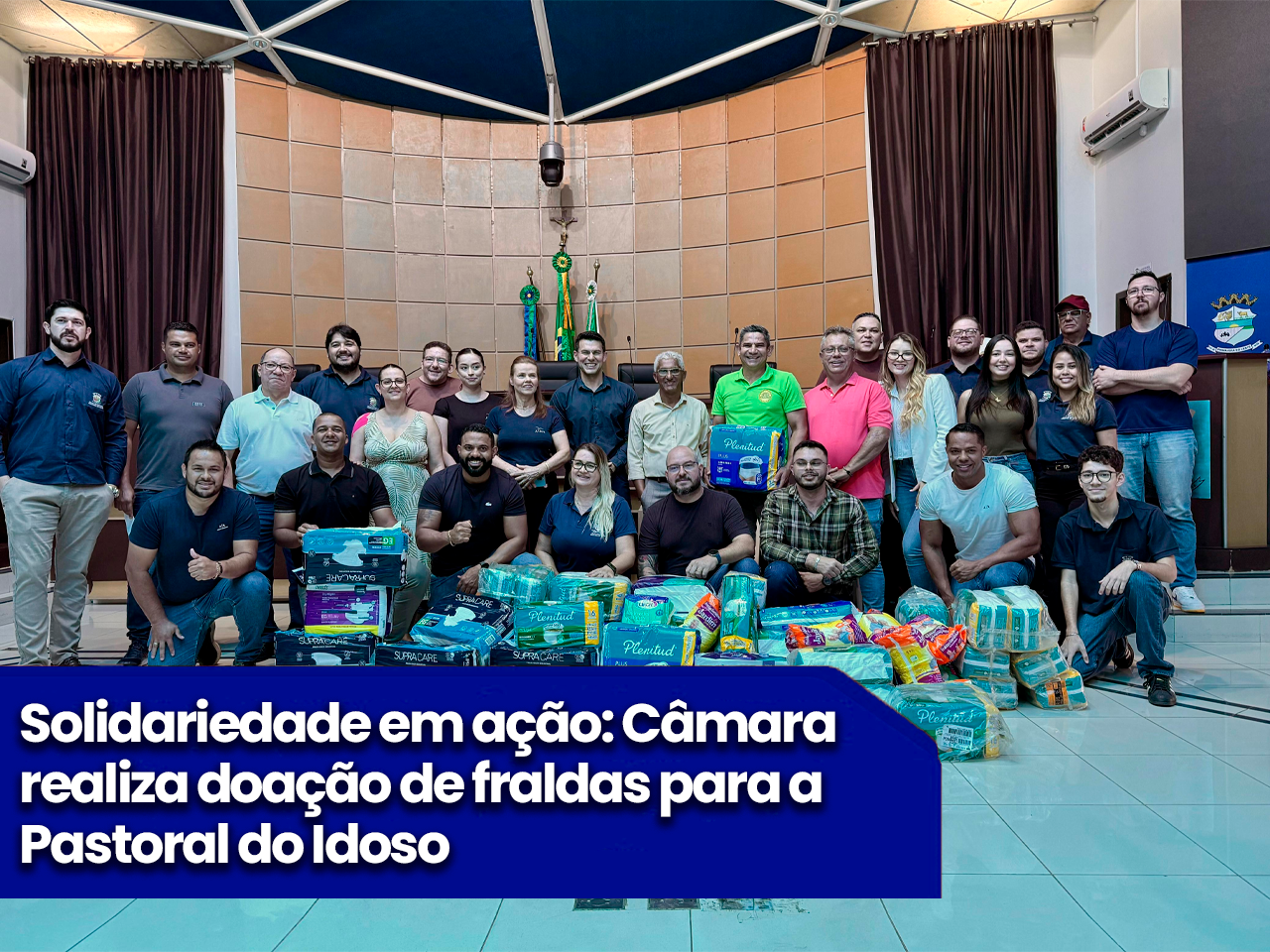 Solidariedade em ação: Câmara realiza doação de fraldas para a Pastoral do Idoso